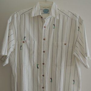 Ladies Shirt Size L Straight Cut S/S Golfer Pattern Relaxed Fit $48 Value EUC